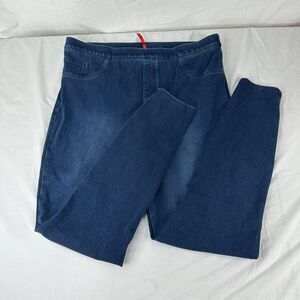 SPANX Ankle‎ Skinny Jean Legging Women Size 1X Tall Dark Blue Wash Denim Stretch
